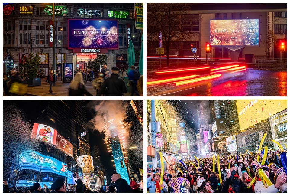 400多個戶外 LED 顯示屏在新年點(diǎn)亮